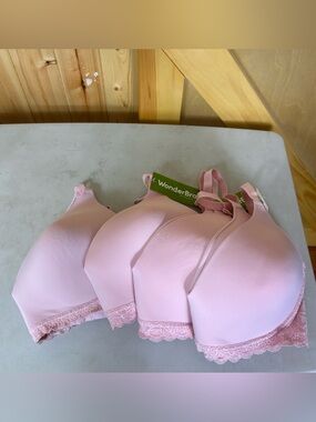 Wonder Bra Lot of 4 Pink Comfort Lace Size 38DD E1630 Everyday Casual Barbie